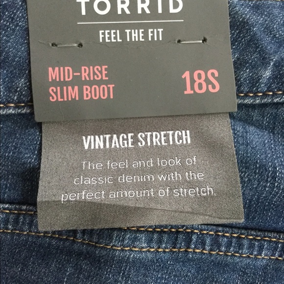 Torrid Mid-rise Slim Boot Vintage Stretch Jeans NWT size 18 - Picture 8 of 10